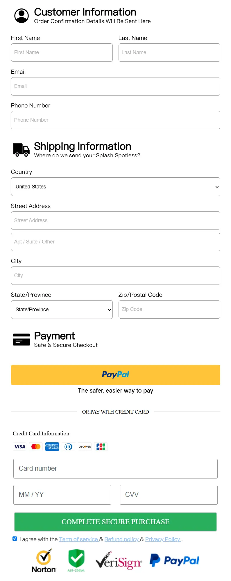 aptofit trackpro secure checkout page